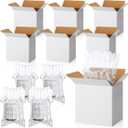 48 Sets 6x4x6 Inches Mug Boxes for Gift, Small Shipping Cardboard Box with Bubble Pouch for 15oz Sublimation Coffee Mug Packaging Gift Box for Wrapping Shipping Storing Fragile Item (White)