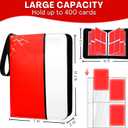 Card Binder 4 Pockets Zip Trading Card Binder for 400 Cards, PU Collection Binder with Removable Sleeves for 50 Pages, Portable Collector Album, Card Book for Game Card, Sports Cards, Gifts