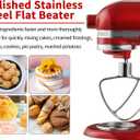 Stainless Steel Flat Beater for KitchenAid 4.5-5 Quart Tilt-Head Stand Mixers, 5 QT Mixer Paddles Stainless Steel Non Coated, Mixer Beater Attachment Dishwasher Safe