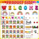 3 x gisgfim Welcome Back to School Bulletin Board Decorations Set Schoolbag Paper Cutouts Colorful Cartoon Backpack Classroom DIY Photo Craft Bulletin Board Decor for Preschool Home Door Chalkboard Wall