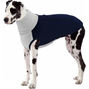 SUNFURA XXXXL Dog Sweater - Warm Fleece Dog Sweater, Stretch Pullover Vest with Turtleneck for Extra Large Dogs Boy Girl, Comfort Fit Sweatshirt Jumpsuit for Great Dane, Navy Blue 4XL