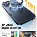 TORRAS 360 Spin Magnetic Stand for iPhone 16 Pro Max Case, Fit for MagSafe, Military Grade Protective Case for iPhone 16 Pro Max Phone Case with Kickstand Rotatable, Black 6.9 inch