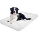 KROSER Deluxe Dog Crate Bed Mat, Soft Crate Pad, Machine Washable Pet Cage Mattress Reversible (Cool & Warm), Kennel Bed for Small to Jumbo Dogs, White