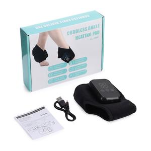 Cordless Ankle Massager with Heat, Ankle Heating Pad, USB Rechargeable Heated Brace Wrap Warmer