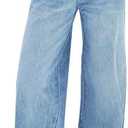EMMIOL Women's 2026 Wide Leg Jeans Distress Mid Waist Stretchy Denim Pants Vintage Y2K Trousers(Light Blue, M)