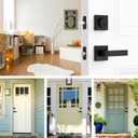 Exterior Door Lock Set with Deadbolt, Door Locks for Front Door with Single Cylinder Deadbolt Lock, Matte Black Door Handle with Lock and Key for Front Door, 3 Pack (All Same Keyed Alike)