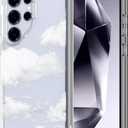 MOSNOVO Case for Samsung Galaxy S24 Ultra, [Buffertech 6.6ft Military-Grade Drop Protection] [Anti Peel Off Tech] Clear TPU Bumper Phone Case Cover Design - Cloud