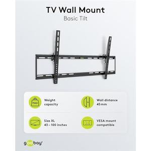 49743 Wall Mount 85 Inches for Televisions and Monitors from 43 to 100 Inches to 75 kg Max. VESA 800 x 400