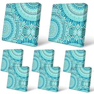 pickyNproud 8Pcs Patio Cushion Covers Stretch Outdoor Couch Cushions Slipcovers Replacement Washable Furniture Protector with Elastic Bottom Sofa Chair Seat Cover, Teal