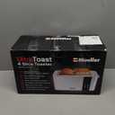 Mueller UltraToast Stainless Steel Toaster 4 Slice Extra-Wide 1.6" Slots for Artisan Bread, Bagels & Frozen Waffles, 6 Browning Levels, LED Display, Cancel/Defrost/Reheat, Removable Crumb Tray