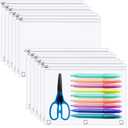 Lincia 24 Pack Clear Pencil Pouch for 3 Ring Binder Pencil Case with Zipper 3 Ring Binder Pocket Insert Bag 10 x 7'' Visible Cash Envelope with Re-enforced Grommet for Office (Clear)