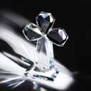 YWHL Clear Crystal Standing Cross Figurine Decor, Holy Cross Collectible Figurines Decoration, Religious Gifts for Women Men, Handmade Christian Easter Cross for Home Office
