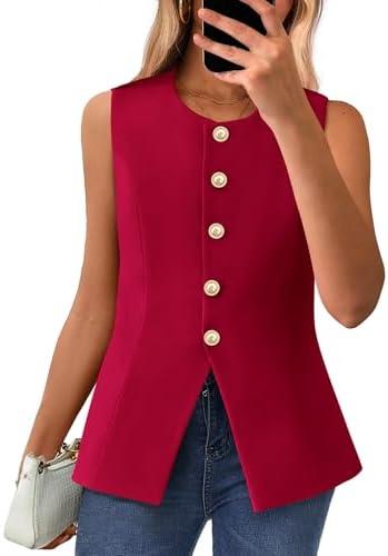 BTFBM Summer Sleeveless Blazer Vest For Women Dressy Button Down Round Neck Business Casual Outfits Work Suit Vests Tops Size Small BTFBM Summer Sleeveless Blazer Vest For Women Dressy Button Down Round Neck Business Casual Outfits Work Suit Vests Tops Size Small