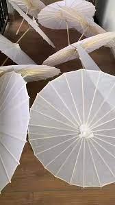 12 Pack Paper White Wedding Umbrella,33 Inch White Umbrella for Wedding,Simple and Exquisite Oil Paper Chinese Umbrellas,Parasol Umbrellas for Wedding Decor DIY Colorful Stage Props
