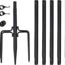 Garden Flag Pole 10ft Telescopic Kit Heavy Duty 5 Claw Base Flag Pole with 6 Sections 3 Mounting Accessories