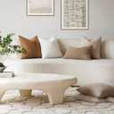 Foindtower Textured Boucle Throw Pillow Covers Accent Solid Pillow Cases Cozy Soft Decorative Couch Cushion Case for Chair Sofa Bedroom Living Room Home Decor, 20 x 20 Inch,Tobacco