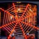 Spider Web Lights Decor Giant 12 ft Halloween Decorations Outdoor Lighted Mega Web With 120 LED Waterproof for Outdoor Indoor Yard Party Haunted House Decor
