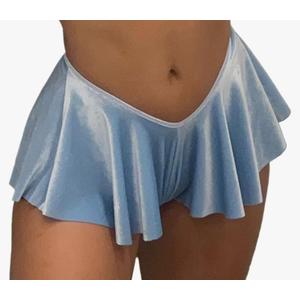 Sexy Briefs Men Panties Thongs Ruffled Skirt Dress Costume Panty Skirt Thongs Gay Male Sissy Sexy Underwear Lingerie Boxers (Color : 7007-blue, Size : Medium