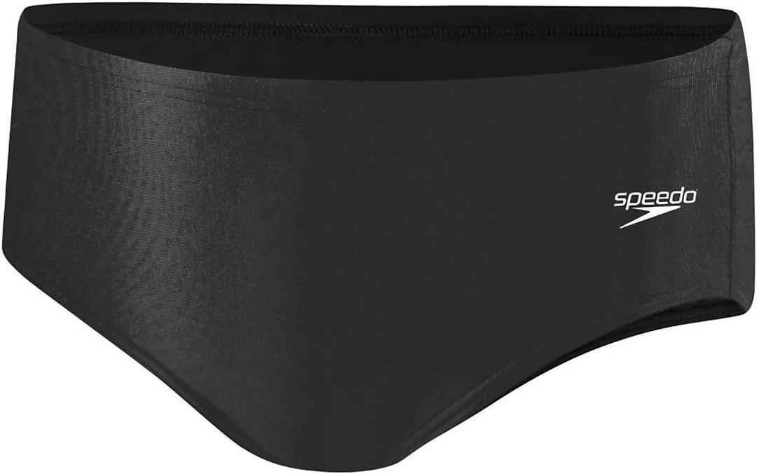 Speedo Mens Swimsuit Brief Endurance+ Solid Adult (Black, M)