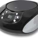 GPX, Inc. Portable Top-Loading CD Boombox with AM/FM Radio and 3.5mm Line in for MP3 Device - Black