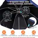 2 x Blissun 2 Pack Chair Umbrella with Clamp, Adjustable Umbrellas for Chair, UPF50+ Sun Shade Umbrella for Beach Chair, Wheelchair, Camping Chair, Patio Chair, Golf Carts, Navy Blue