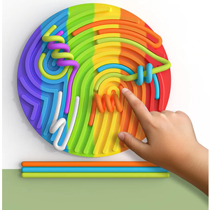 Montessori Sensory Activity Board, Kid's Sensory Integration Trainer,Calming for Anxiety, ADHD & Autism,Rainbow Colors,Round