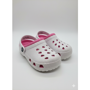 Capelli New York Kids SPARKLY Pink & Gray Croc Clog Shoe Size 8