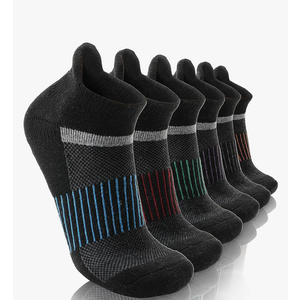 6 Pairs Merino Wool Ankle Running Hiking Socks Compression Support Breathable Thick Cushion No Show Socks for Women Men M