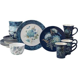 Certified International Bohemian Blue 16 pc Dinnerware Set, Service for 4