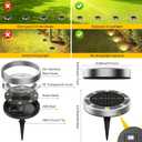 6 Pack Solar Ground Lights Outdoor, 8 LED Mini Flat Solar Disk Lights, IP65 Waterproof Anti-Rust Disc Light, Landscape Lighting for Garden Pathway Yard Walkway Driveway Lawn,Warm White
