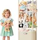 Stuffed Animal Storage Organizer - Large Wooden Toy Organizer with Drawer for Nursery, Bedroom, Kid room, Natural Pine Material, Space-Saving