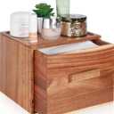 Disposable Face Towel Holder, Acacia Wooden Face Towel Container Compatible with Clea Skin Club Clean Towels XL, Drawer Storage Box, Makeup Remover Organizer for Vanity, Bathroomno face Towel