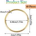 40Pcs Macrame Hoops Ring, BetterJonny 2 Inch Metal Craft Rings Hoops Gold Dream Catcher Rings Wreath Hoop Rings for Home Decorations DIY Crafts and Wall Hanging Crafts