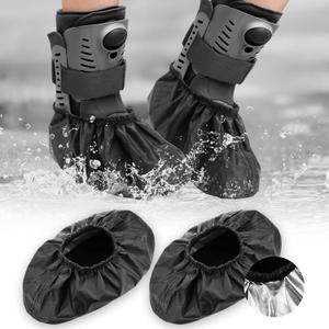 Fracture Walking Boot Cover, Waterproof Shoe Covers with Waterproof Coating 13.8''x5.3'' Non-Slip Medical Boot Covers Resuable with Rubber Sole -Large-2Pack