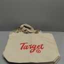 Pack of 4 Large Beige Tote Bags, "Target" Logo In Red