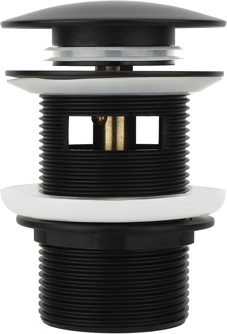 Brass Freestanding Tub Drain, Pop Up Freestanding Tub Drain Plug, Fits Most Freestanding Tub Drain Kits (Matte Black)