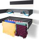 Step Up Laundry Drying Rack (27.5-INCH Industrial Gray), Wall Mounted, Retractable Clothes Drying Rack, 40lbs Load Capacity, 11.6 Linear Ft, with Wall Template and Long Screwdriver Bit (28" Wide)