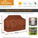 NettyPro Grill Cover Heavy Duty Waterproof 48 inch, Outdoor 2-3 Burners Gas BBQ Cover for Outside Weber, Char-Broil, Brinkmann, Nexgrill Barbecue, Brown
