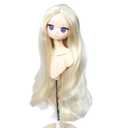 Just 1pc Wig fit for 8-9 inch Head Dolls Long Curly1/3 BJD Wigs MSD DOD Pullip Dollfie Hair (Curly Light Blonde)
