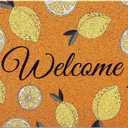 Lemon Welcome Mat 30x18 Inch Nonslip Summer Coir Front Entry Rug for Bathroom Cute Welcome Spring Mat for Kitchen Porch Indoor Outdoor Decoration