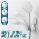 TAILI Shower Head Holder Suction, Handheld Shower Head Bracket, Height Angle Adjustable Wall Mounted, Bathroom Showerhead Holder Removable No Drilling Waterproof, Square Suction Cup, White