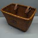Bike Basket, Handmade Rattan Bicycle Baskets, Front Bike Baskets for Women’, Retro Style Bike Baskets for Adult Bikes (Brown)