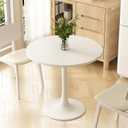 Round Dining Table 30" Circle Tulip Table for 4 People,White