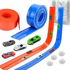 15 Ft Flexible Race Car Track for Kids, Double-Sided Racetrack with Suction Cups, Compatible with 1:64 Diecast Cars,Portable Roll Up Track Toy,Gift for Boys Girls Ages 3+