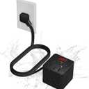 IPX4 Waterproof Cube Power Strip with USB, Flat Plug Ultra Thin Extension Cord 6 FT, 3 AC Outlets 3 USB-A Ports,1500W Wall Mountable Outlet Extender for Indoor Outdoor Cruise Camping Christmas, ETL