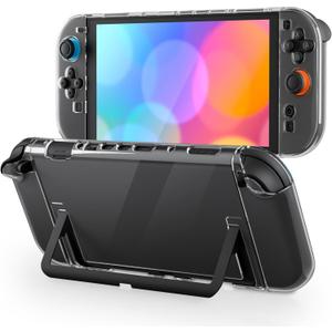 FUNDIARY Clear Skins for Nintendo Switch 2 Skin PC Hard Shell Case Protector Switch 2 Transparent Protective Shell Cover Grips Controller Accessories Gifts for Chrismas - Not Easy to Fall Off