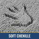 Arotive Bathroom Rugs 47x24, Extra Soft Absorbent Shaggy Chenille Bath Rugs, Machine Washable Rubber Backing Non-Slip Bath Mats for Bathroom Floor Tub and Shower, Home Decor Accessories,Light Grey