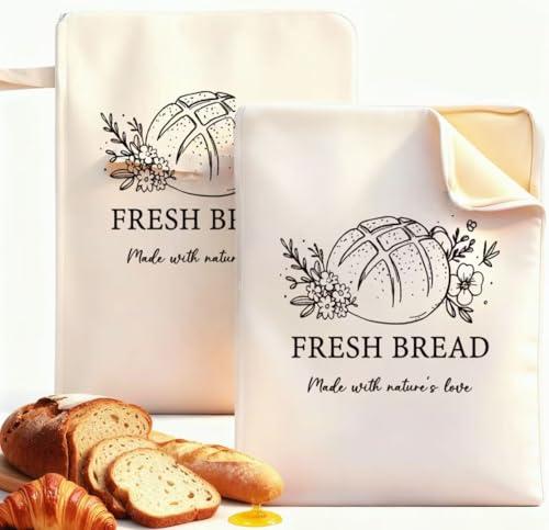 Sourdough bread Bags for Homemade Bread-2 Pack XL Reusable Beeswax Bread Bags for Homemade Bread Freezer & Refrigerator 17"×13" Natural Beeswax-Lined Cotton Food Storage Bags to Keep Fresh yellow