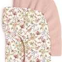 lulumoon Fitted Crib Sheets 2-Pack: Soft Muslin Cotton for Standard Crib - Boho Floral Print for Baby Girls Nursery Bedding & Gift (Nudepink & Flower)