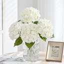 MARTINE MALL 5Pcs 21in Hydrangea Artificial Flowers, Latex Real Touch Hydrangeas Lifelike Large Hydrangea Flowers for Home Decor Party Arrangements Wedding Bouquets Centerpieces (White)